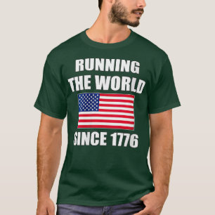 Camiseta Mulheres Rodando O Mundo Desde 1776 Bandeira Ameri