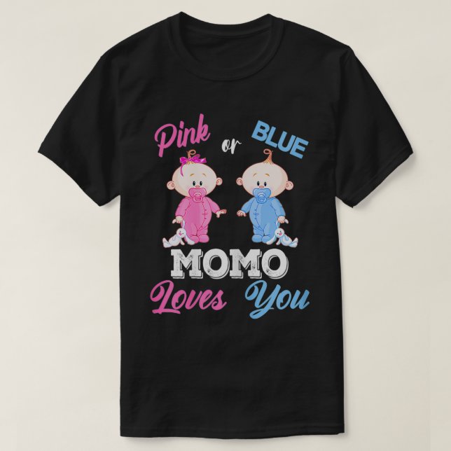 Camiseta Mulheres Rosa Ou Azul Momo Te Ama A Revelação De G (Frente do Design)