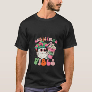 Camiseta Mulheres Rosa Vibas de Natal Papais noeis Elf Hat 