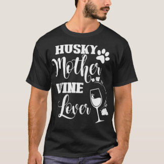 Camiseta Mulheres Roucos Mãe Vinho Frio Frio Cachorro Gra