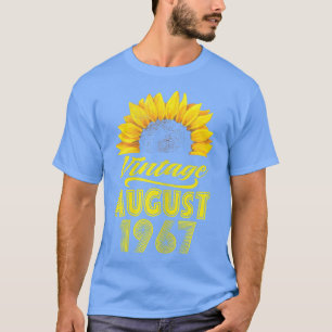 Camiseta Mulheres Roupa Sunflower Vintage Agosto De 1967 55