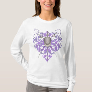 Camiseta Mulheres roxas urbanas da máscara de cerco das