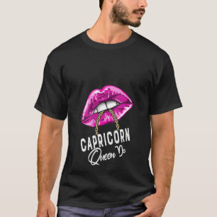 Camiseta Mulheres Roxo Capricórnio Rainha Aniversário Mulhe