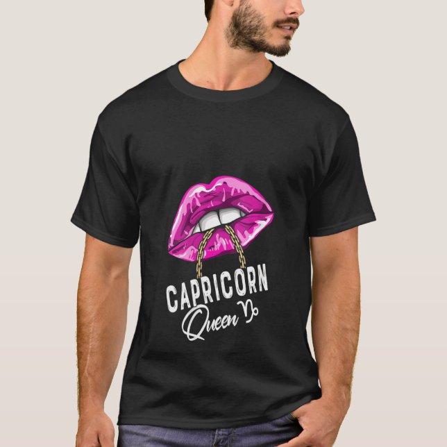 Camiseta Mulheres Roxo Capricórnio Rainha Aniversário Mulhe (Frente)