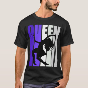 Camiseta Mulheres Roxo Dança Rainha Aniversário Groove Colo