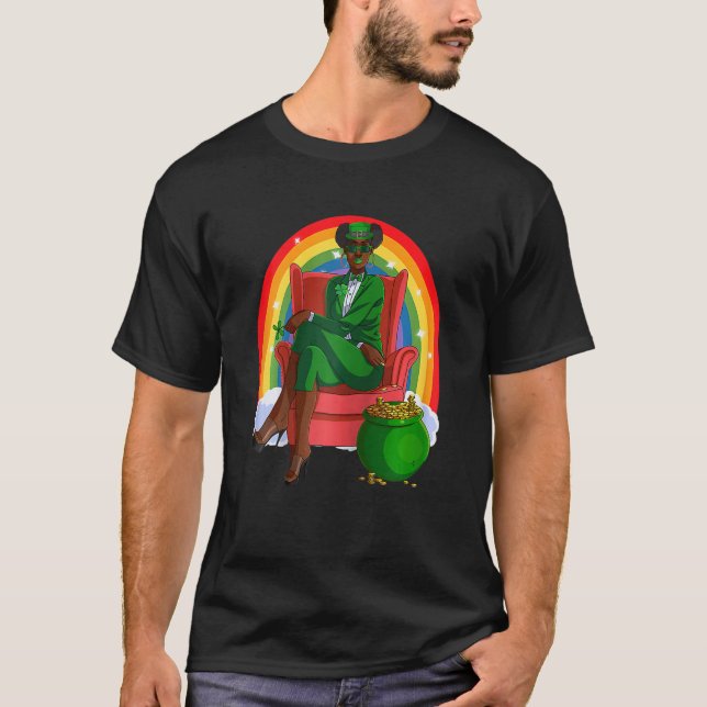 Camiseta Mulheres - Rua Negra Afro-Americana Leprechaun (Frente)