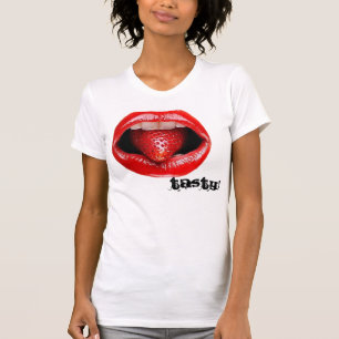 Camiseta Mulheres saborosos dos lábios superiores