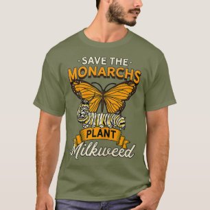 Camiseta Mulheres Salvem Os Monarcas Plantam Milkweed Engra