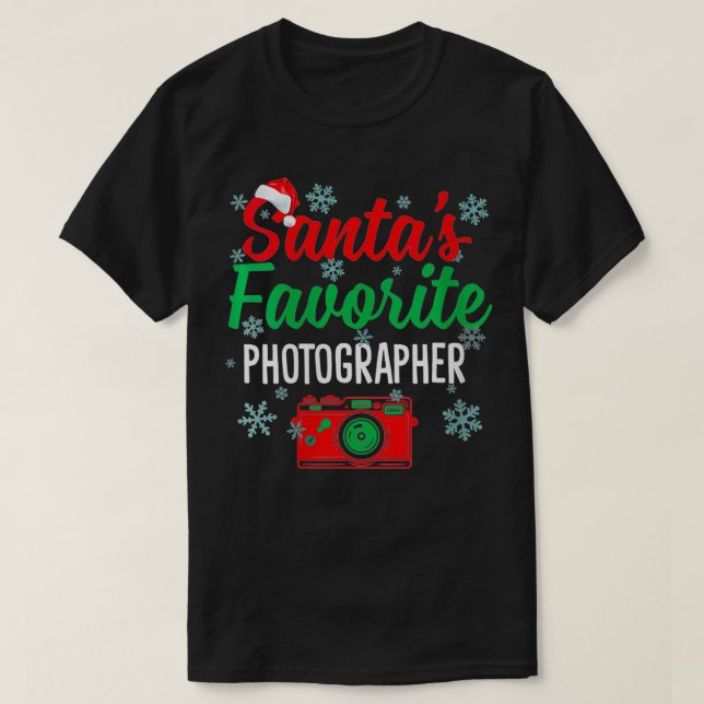 Camiseta Mulheres Santas Fotógrafo Favorito Engraçado Chris (Frente do Design)