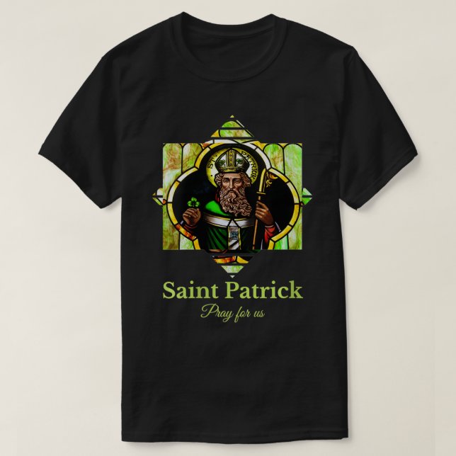 Camiseta Mulheres São Patrick Rezam Por Homens Na Irlanda (Frente do Design)