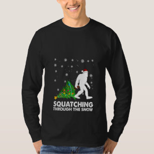Camiseta Mulheres Sasquatch Bigfoo Esmagando Através Do Sno