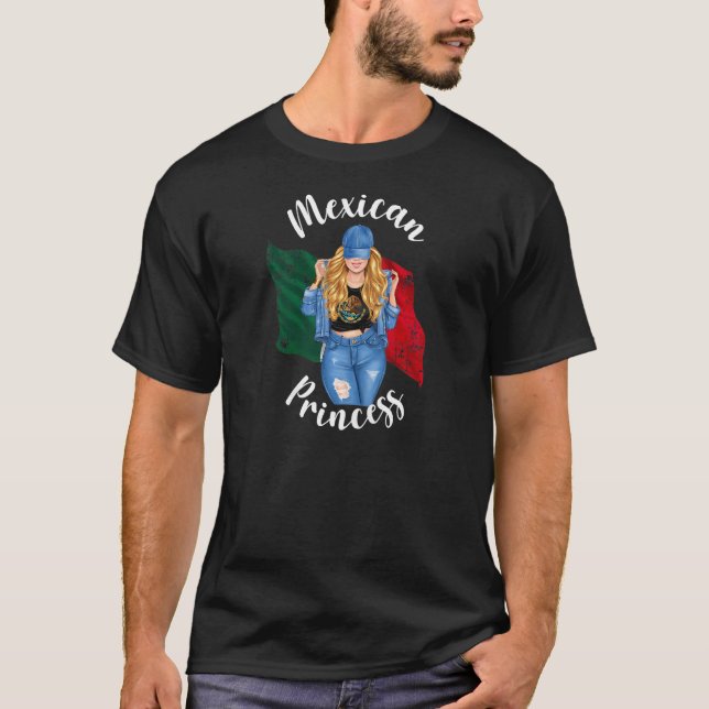 Camiseta Mulheres Sassy Blona Mexicana Princesa Mexicana Ba (Frente)