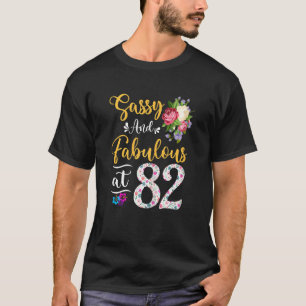 Camiseta Mulheres Sassy E Fabulosa Floral Aos 82 Anos De Id