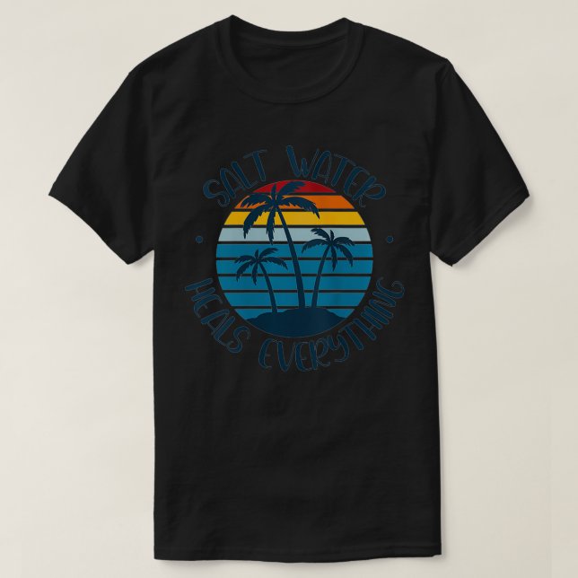 Camiseta MULHERES SAUDAM ÁGUA SAL TUDO FELIZMENTE Praia Lov (Frente do Design)