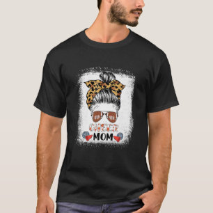 Camiseta Mulheres Saúde Mamãe Leopard Mensagem Cheerleader