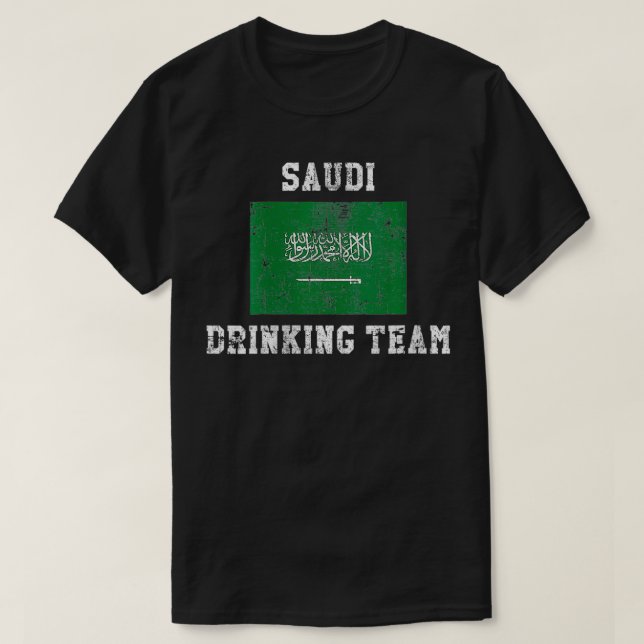 Camiseta Mulheres sauditas Equipe Bebendo Encantada Orgulho (Frente do Design)