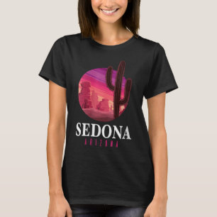 Camiseta Mulheres Sedona Arizona Cacto Pôr do Sol Deserto S