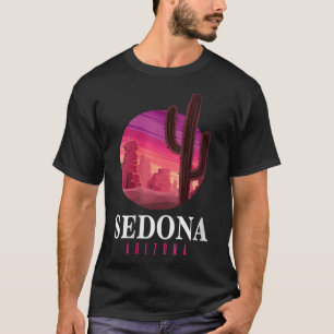 Camiseta Mulheres Sedona Arizona Cactus Pôr do Sol Deserto
