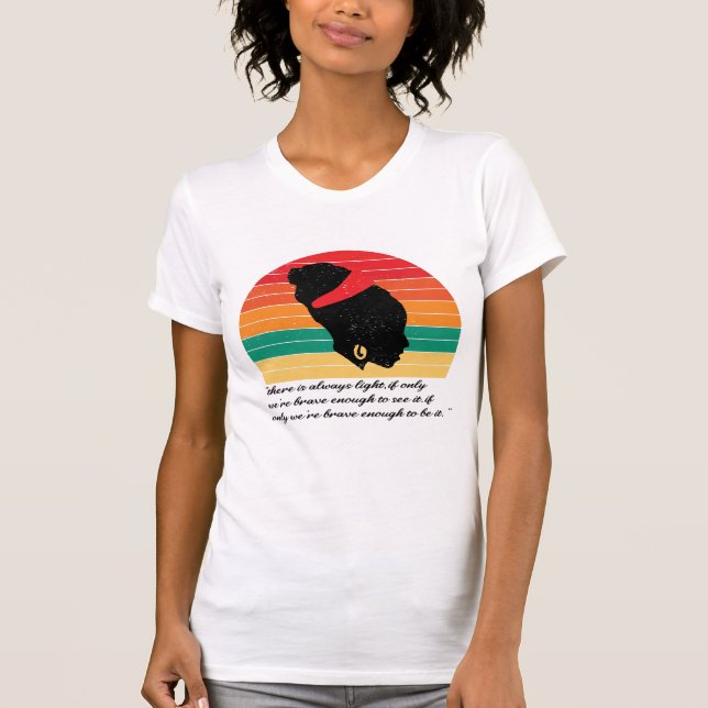 Camiseta Mulheres Sempre Há Luz - Amanda Gorman Engraçada (Frente)
