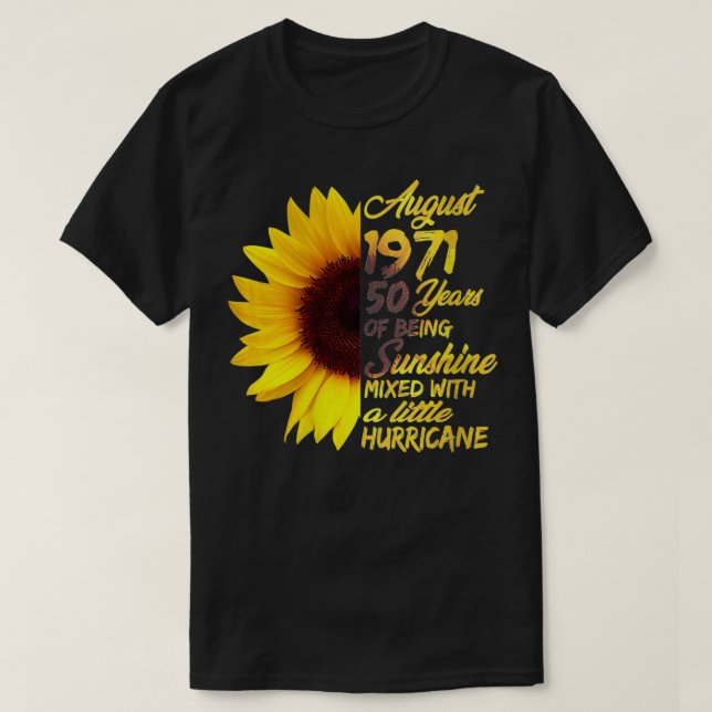 Camiseta Mulheres Sendo Sunshine 50 Aniversário Presente 19 (Frente do Design)