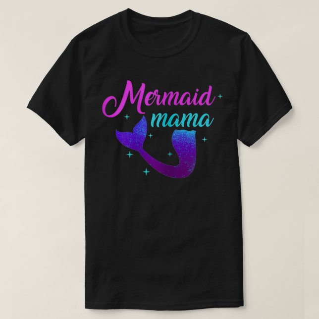 Camiseta Mulheres Sereia Mama Sereia Engraçada Mamãe Mar Mã (Frente do Design)