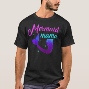 Camiseta Mulheres Sereia Mama Sereia Engraçada Mamãe Mar Mã