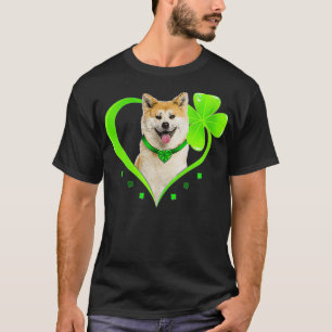 Camiseta Mulheres Shiba Inu No Dia de São Patrício Do Coraç