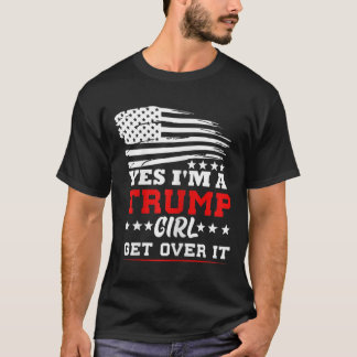 Camiseta Mulheres Sim Eu Sou Uma Garota Trump Supere Isso -