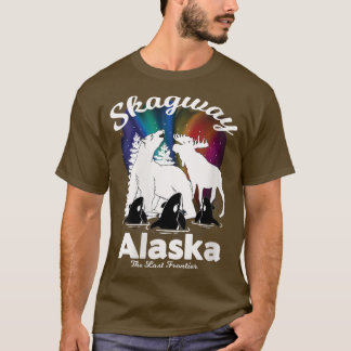 Camiseta Mulheres Skagway Alaska Aurora Borealis Bear Orca