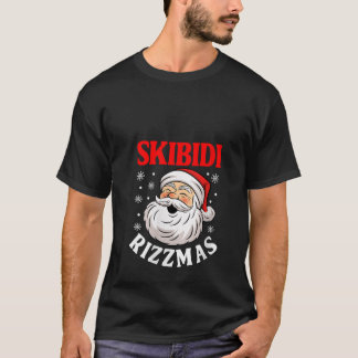 Camiseta Mulheres Skibidi Rizzmas Natal Rizz Papai Noel