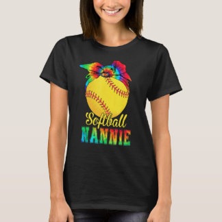 Camiseta Mulheres Softball Nannie Tie Dye Softball da Mãe