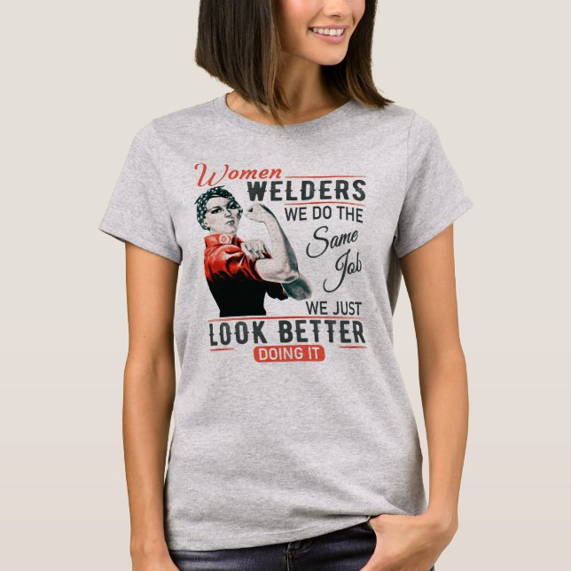 Camiseta Mulheres Soldadoras - Olhem Melhor! (Frente)