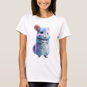 Camiseta Mulheres Sonho de Chinchila de Algodão Doce Pastel