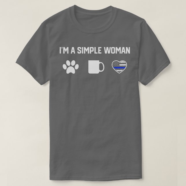 Camiseta Mulheres sou uma mulher simples que ama café cardí (Frente do Design)
