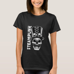 Camiseta Mulheres Steampunk Skull Gentleman Retro Vintage A