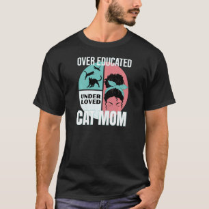Camiseta Mulheres Super Educadas Subestimadas Mãe de Gato C