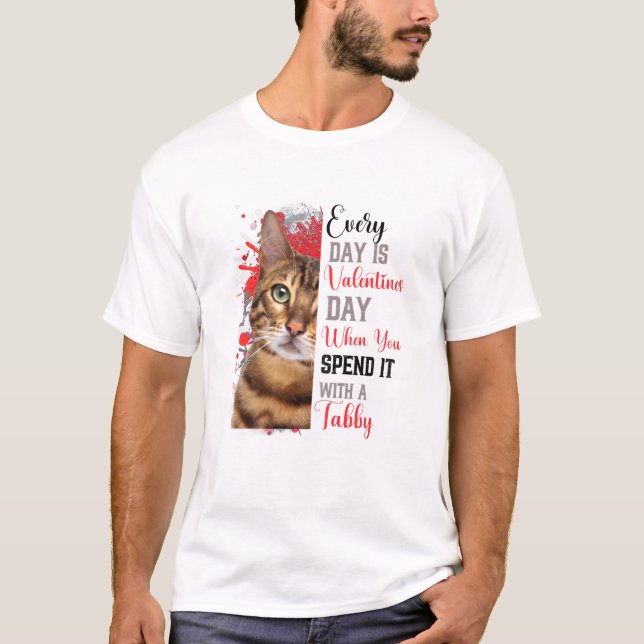 Camiseta Mulheres Tabby Cat Mãe Dia de os namorados Cat Mam (Frente)