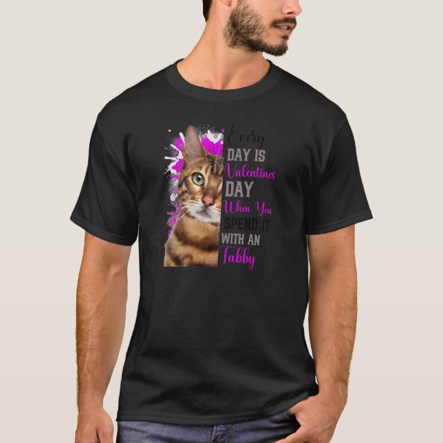 Camiseta Mulheres Tabby Cat Mãe Dia de os namorados Cat Mam (Frente)