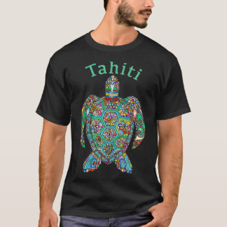 Camiseta Mulheres Tahiti Tartaruga Tribal Gift VNeck