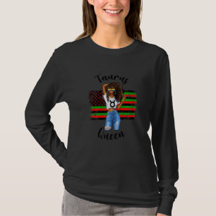 Camiseta Mulheres Taurus Rainha Afro-Americana