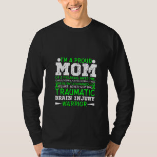 Camiseta Mulheres Tbi Orgulhavam Mamãe Traumatismo Ferido C