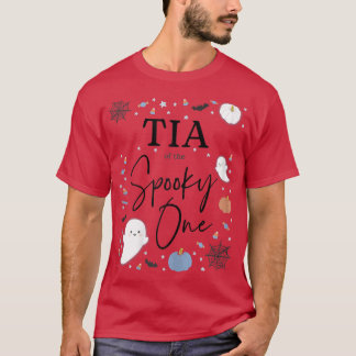Camiseta Mulheres Tia do Spooky One First Birthday Blue B