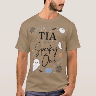 Camiseta Mulheres Tia do Spooky One First Birthday Blue B