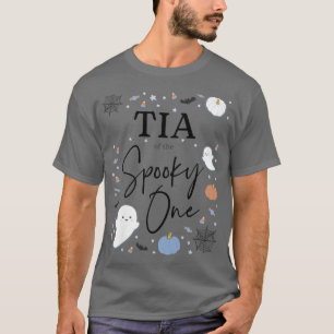 Camiseta Mulheres Tia do Spooky One First Birthday Blue B