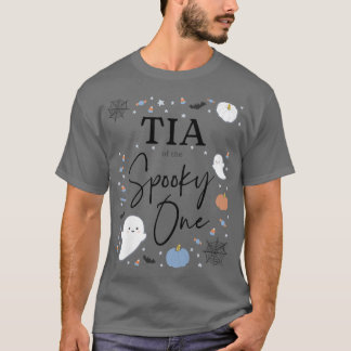 Camiseta Mulheres Tia do Spooky One First Birthday Blue B