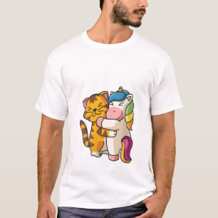 Camiseta Mulheres Tigre e Unicórnio Animais de Zoológico Fo