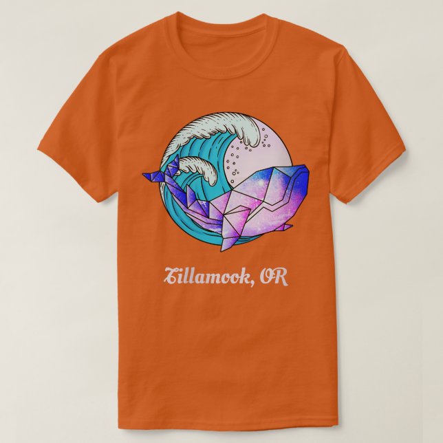 Camiseta Mulheres Tillamook OU Orca Geométrica Japonesa (Frente do Design)