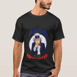 Camiseta Mulheres Tio Sam Vaccine Eu Quero Que Você Pegue V