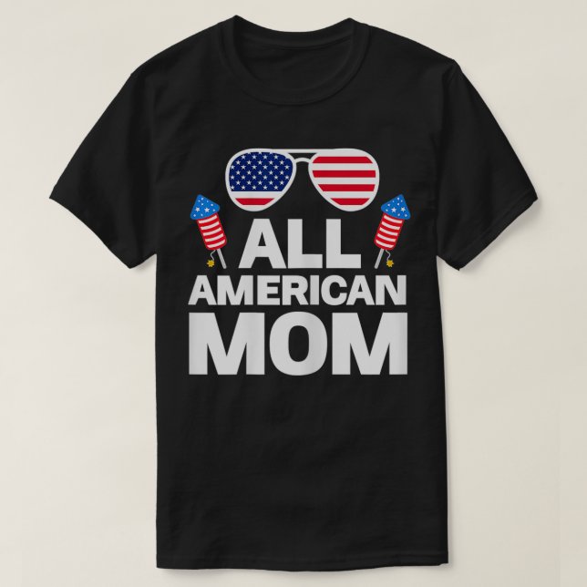 Camiseta Mulheres Todos os Americanos Mãe Americana (Frente do Design)