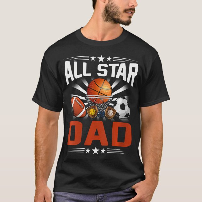 Camiseta Mulheres Todos Pai De Estrelas Do Futebol De Basqu (Frente)